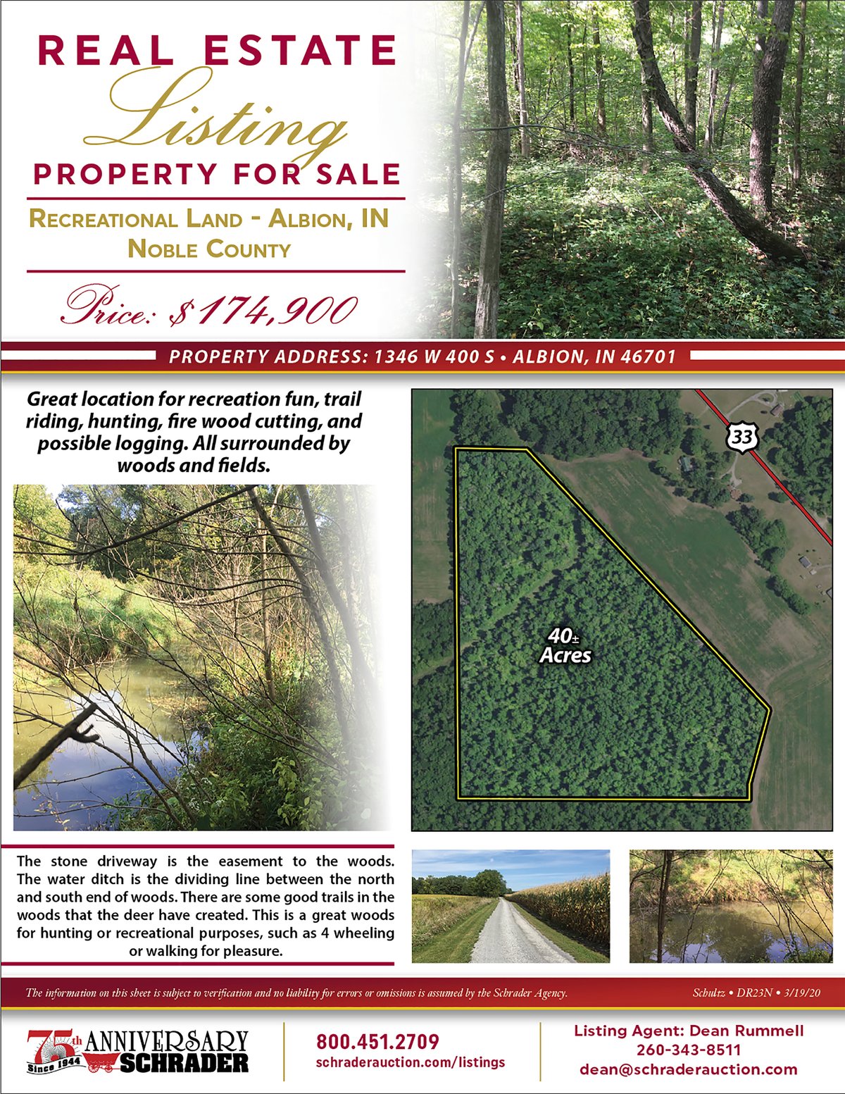 Listing brochure cover - RECREATIONAL LAND FOR SALE